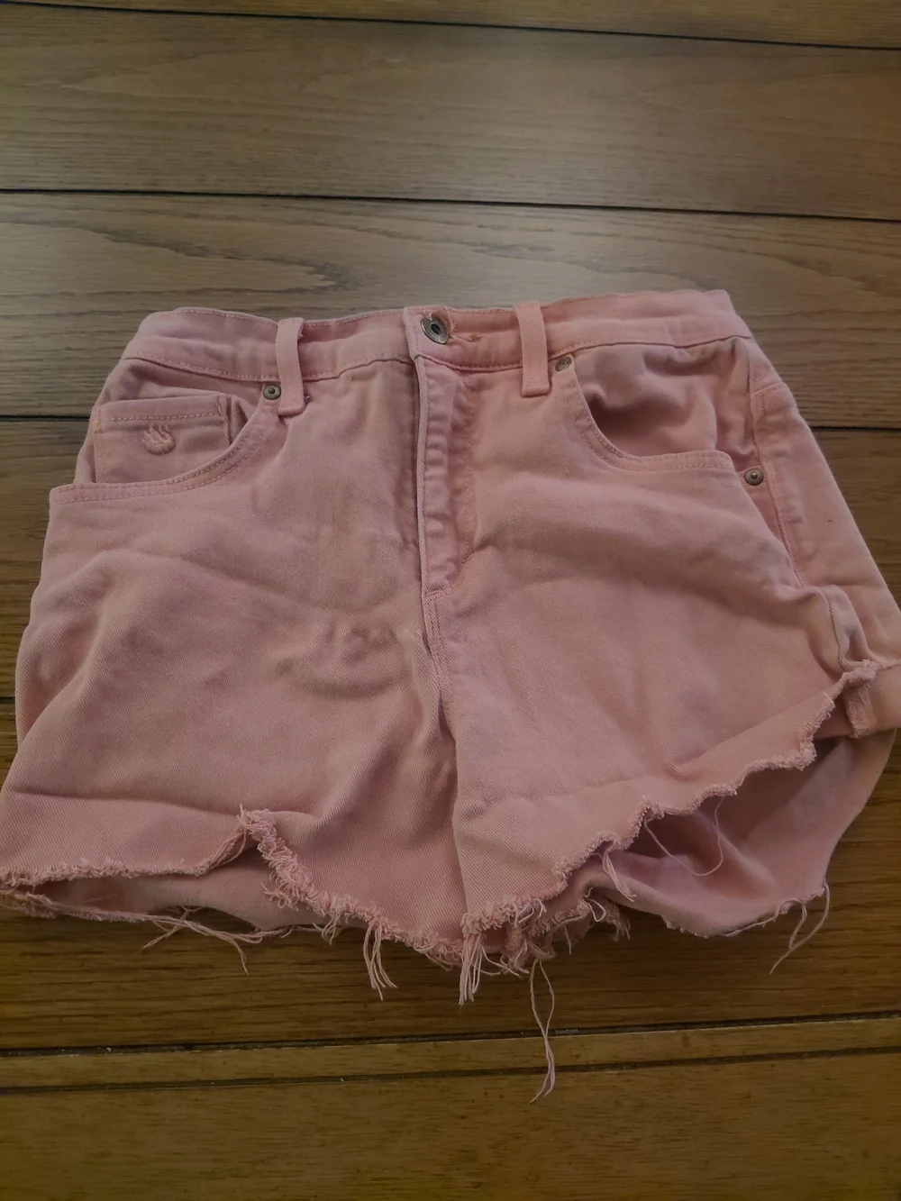 Gloria Vanderbilt Soft Pink Frayed Hem Denim Shorts